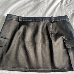 Black Faux Leather Mini Zara Skirt